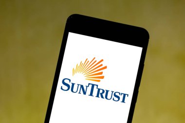 May 27, 2019, Brazil. In this photo illustration the SunTrust Banks logo is displayed on a smartphone