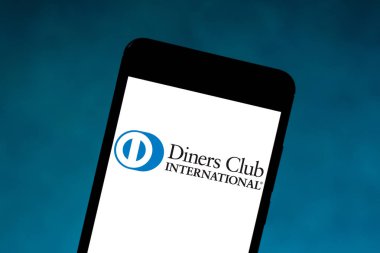 May 27, 2019, Brazil. In this photo illustration the Diners Club International logo is displayed on a smartphone clipart