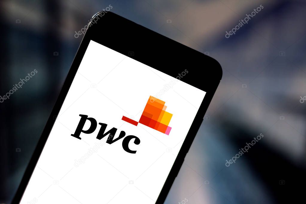 May 28, 2019, Brazil. In this photo illustration the PricewaterhouseCoopers (PwC) logo is displayed on a smartphone.