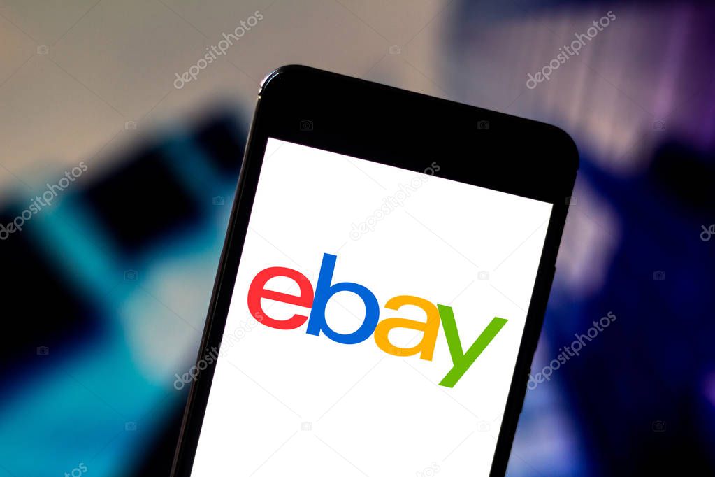 May 29, 2019, Brazil. In this photo illustration the eBay logo is displayed on a smartphone.