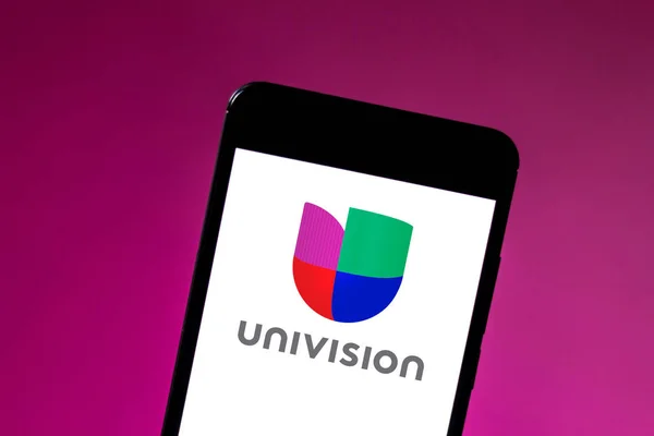 Maja 2019 Brazylia Tej Ilustracji Zdjęcie Logo Univision Jest Wyświetlane — Zdjęcie stockowe