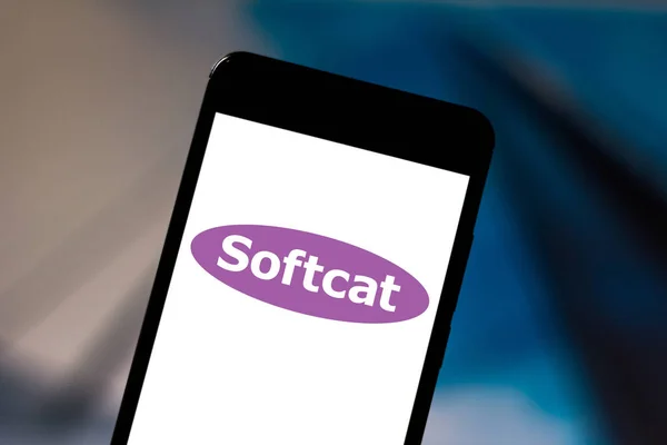 31 maj 2019, Brasilien. I denna bild illustration visas Softcat-logotypen på en smartphone — Stockfoto