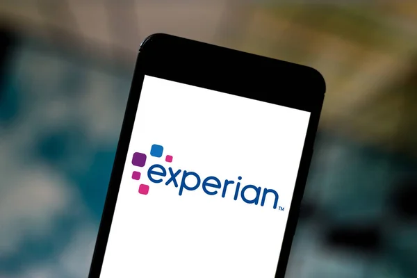 May 31, 2019, Brazil. In this photo illustration the Experian logo is displayed on a smartphone — Stock fotografie