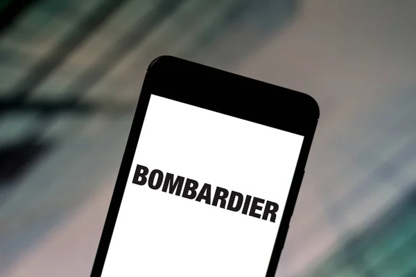 1. Juni 2019, Brasilien. in dieser Foto-Illustration wird das Bombardier-Logo auf einem Smartphone angezeigt — Stockfoto
