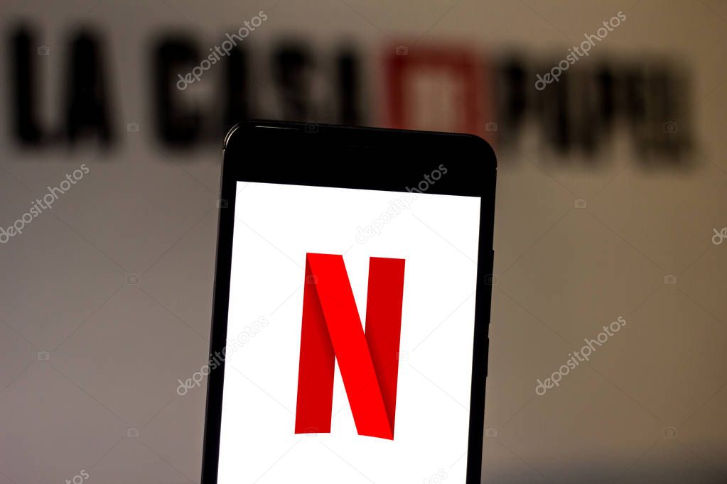 June 3, 2019, Brazil. In this photo illustration the Netflix logo is displayed on a smartphone.