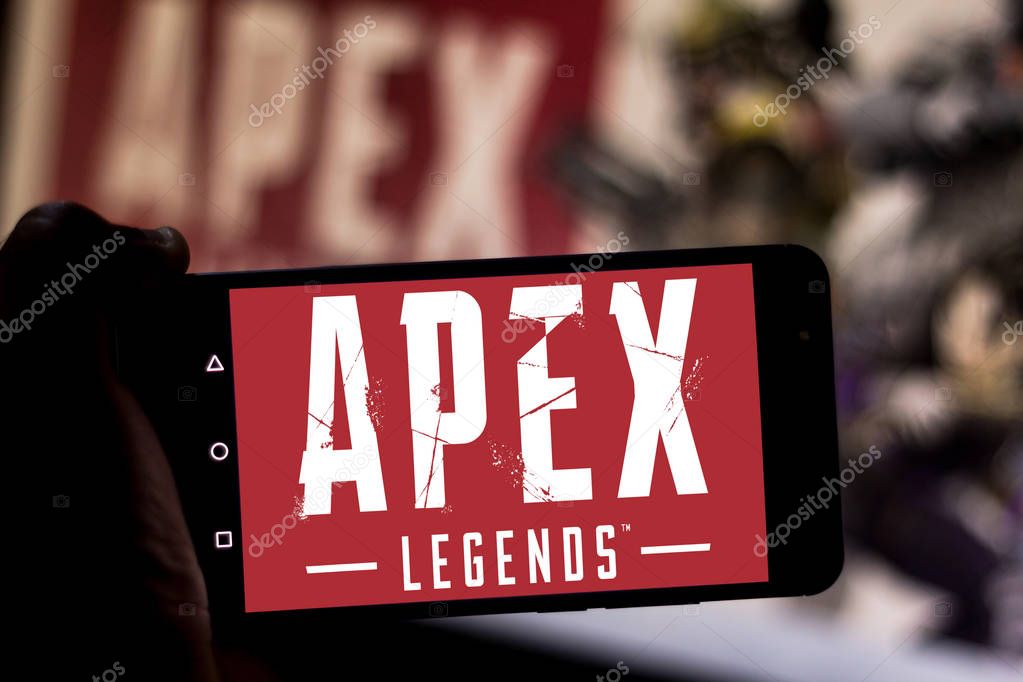 June 6, 2019, Brazil. In this photo illustration the Apex Legends logo is displayed on a smartphone.