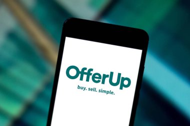 11 Haziran 2019, Brezilya. Bu fotoğraf illüstrasyonunda Offerup logosu bir akıllı telefonda görüntülenir