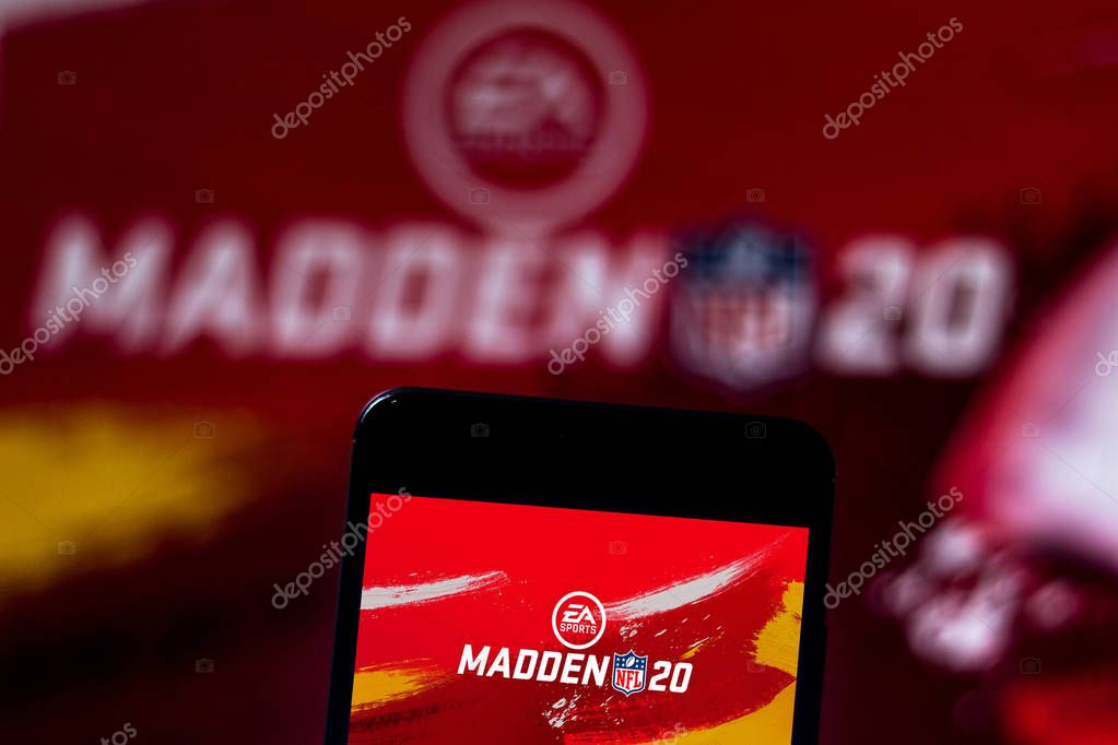June 12, 2019, Brazil. In this photo illustration the Madden NFL 20 logo is displayed on a smartphone.
