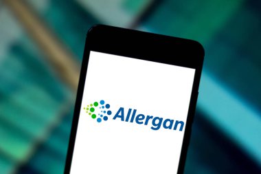 26 Haziran 2019, Brezilya. Bu fotoğraf illüstrasyonunda Allergan logosu bir akıllı telefonda görüntülenir
