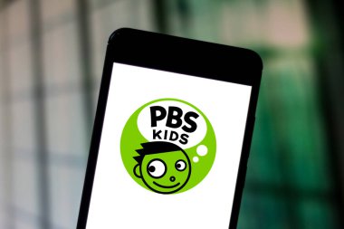 June 28, 2019, Brazil. In this photo illustration the PBS Kids logo is displayed on a smartphone clipart