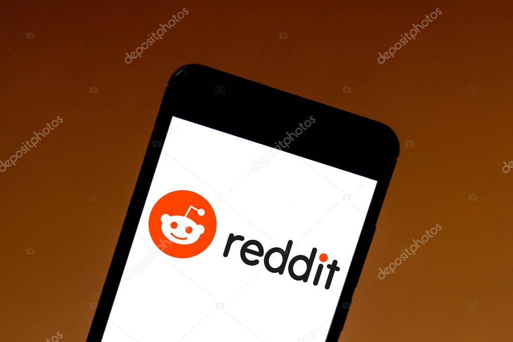 June 28, 2019, Brazil. In this photo illustration the Reddit logo is displayed on a smartphone.