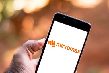 1 Temmuz 2019, Brezilya. Bu fotoğraf illüstrasyonda Micromax logosu bir akıllı telefonda görüntülenir