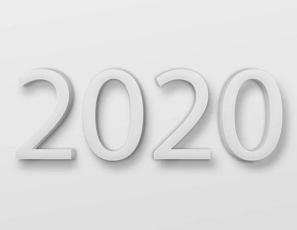 Λογότυπο 2020. Ευτυχισμένος ο καινούριος χρόνος. 2020 καρτών εγγραφής για φυλλάδια διάταξης ή προσκλήσεις για το νέο έτος. Απομονωμένος σε λευκό φόντο. 3d — Φωτογραφία Αρχείου