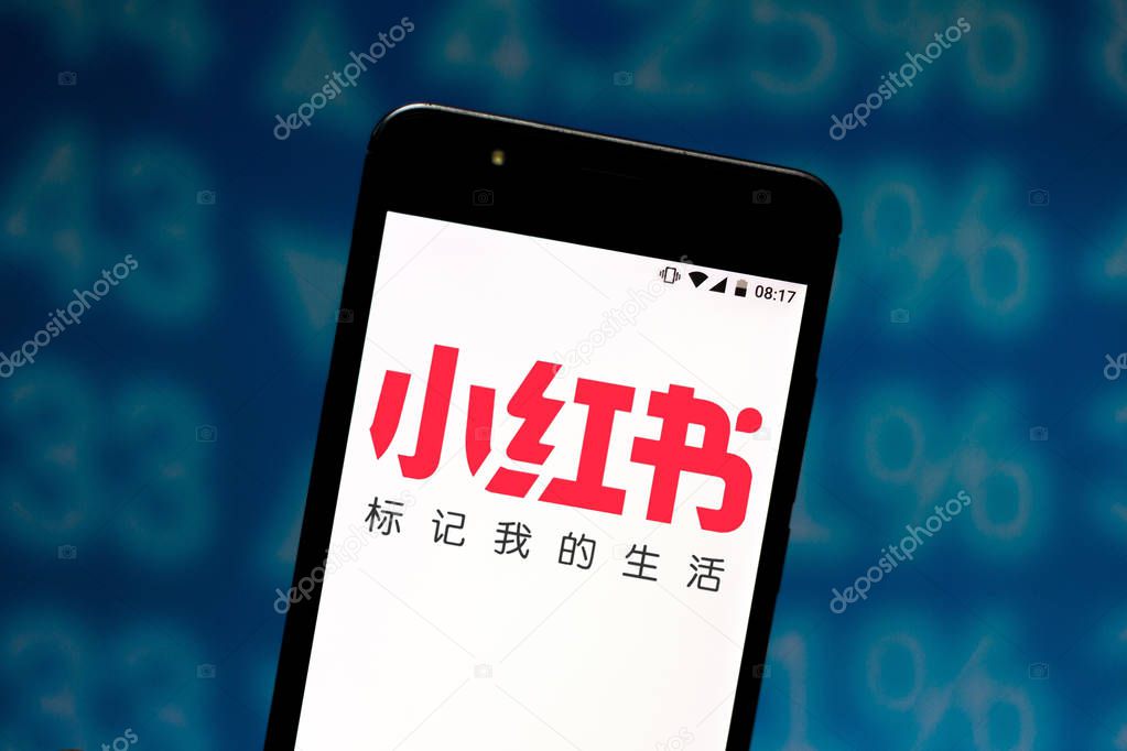 July 30, 2019, Brazil. In this photo illustration the Xiaohongshu (RED) logo is displayed on a smartphone.