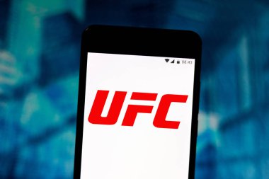 2 Ağustos 2019, Brezilya. Bu fotoğraf illüstrasyonulusal Ultimate Fighting Championship (Ufc) logosu bir akıllı telefonda görüntülenir
