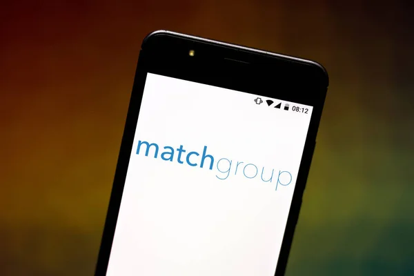 9 sierpnia 2019, Brazylia. Na tej ilustracji zdjęcie logo grupy Match jest wyświetlane na smartfonie — Zdjęcie stockowe