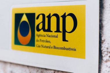 21 Eylül 2019, Brezilya - Ulusal Petrol Ajansı logosu, Doğal Gaz ve Biyoyakıt (Anp). Brezilya 'daki petrol ve doğal gaz sanayi ve biyoyakıt faaliyetlerinin düzenleyicisidir.