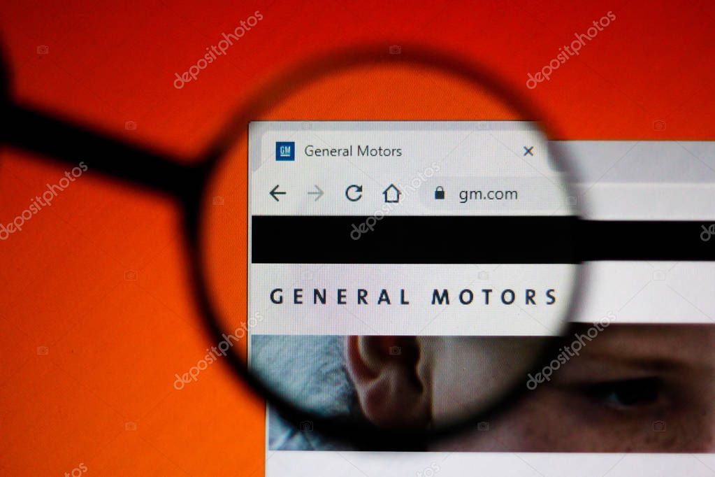 September 25, 2019, Brazil. In this illustration the homepage of the General Motors Corporation website is displayed on the computer screen.