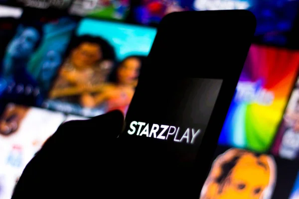 Haziran 2020 Brezilya Resimde Starz Play Logosu Akıllı Bir Telefondan — Stok fotoğraf
