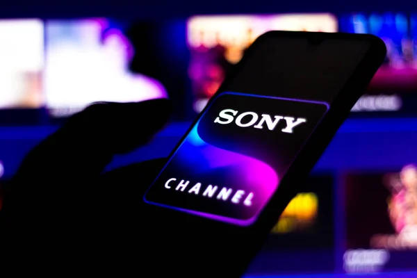 June 2020 Brazil Photo Illustration Sony Channel Logo Seen Displayed — Stock Photo, Image