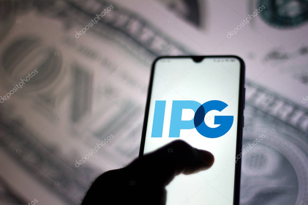 June 16, 2020, Brazil. In this photo illustration the Interpublic Group of Companies (IPG) logo seen displayed on a smartphone
