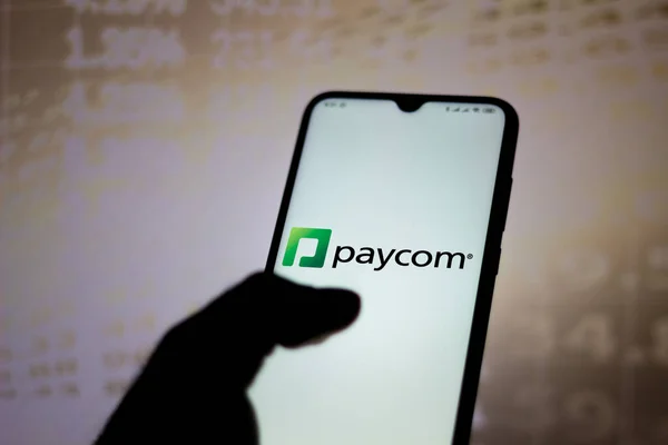 2020 Június Brazília Ezen Fotó Illusztráció Paycom Software Logó Látható — Stock Fotó