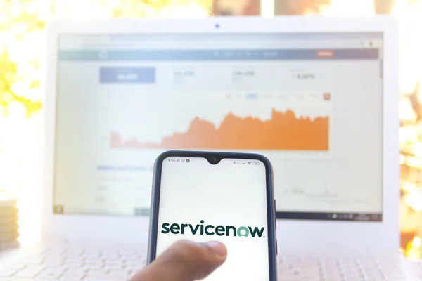 Juni 2020 Brasilien Auf Dieser Foto Illustration Ist Das Servicenow — Stockfoto