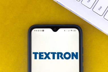 3 Temmuz 2020, Brezilya. Bu resimde Textron logosu akıllı bir telefondan gösteriliyor.