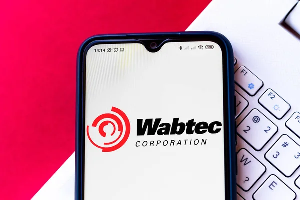 Lipca 2020 Brazylia Tym Zdjęciu Logo Wabtec Corporation Wyświetlane Smartfonie — Zdjęcie stockowe