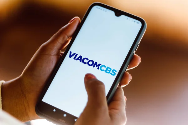 Juli 2020 Brazilië Deze Foto Illustratie Het Viacomcbs Logo Zien — Stockfoto