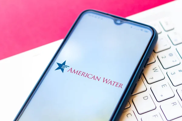 Июля 2020 Года Бразилия Этой Фотографии Логотип American Water Works — стоковое фото