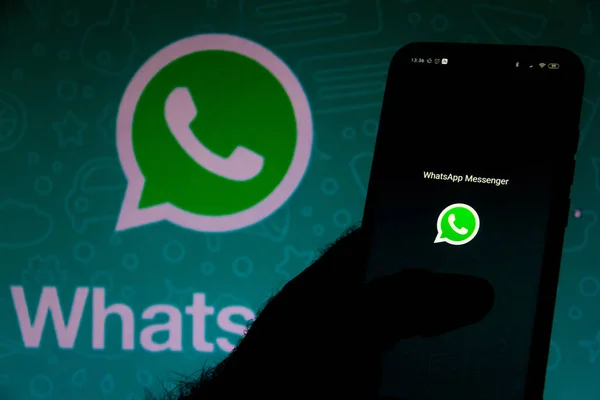 July 2020 Brazil Photo Illustration Whatsapp Logo Seen Displayed Smartphone — Stock Photo, Image