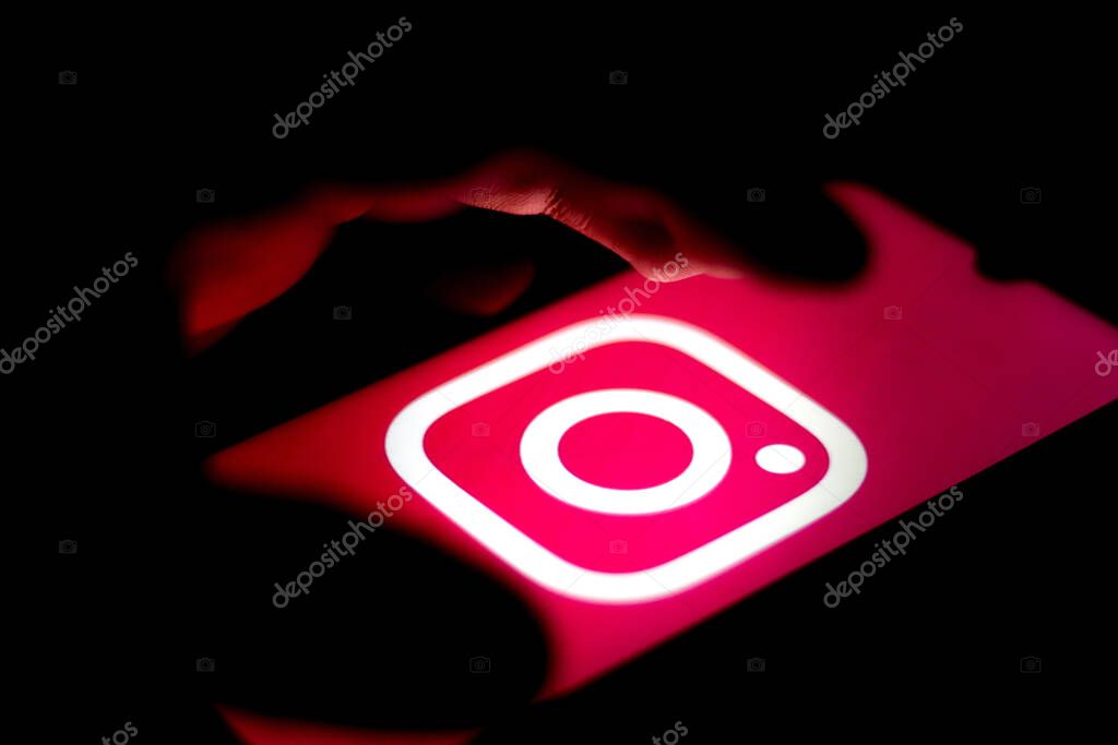 July 10, 2020, Brazil. In this photo illustration the Instagram logo seen displayed on a smartphone