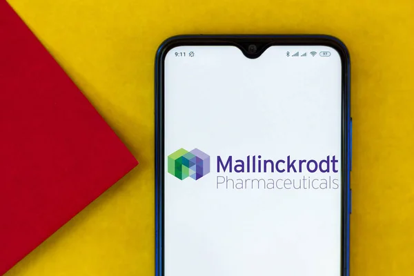 Luglio 2020 Brasile Questa Foto Illustrazione Logo Mallinckrodt Pharmaceuticals Visto — Foto Stock