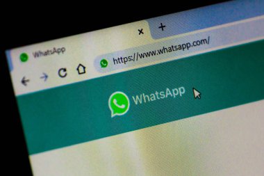 22 Temmuz 2020, Brezilya. Bu resimde WhatsApp resmi web sitesi bilgisayar ekranında gösterilir