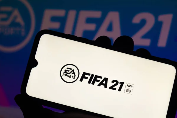 2020 Augusztus Brazília Ezen Fotó Illusztráción Fifa Logó Okostelefonon Jelenik — Stock Fotó