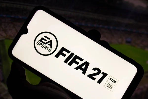 2020 Augusztus Brazília Ezen Fotó Illusztráción Fifa Logó Okostelefonon Jelenik — Stock Fotó