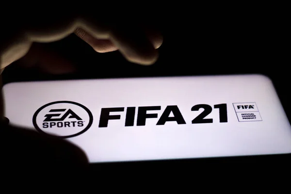 2020 Augusztus Brazília Ezen Fotó Illusztráción Fifa Logó Okostelefonon Jelenik — Stock Fotó