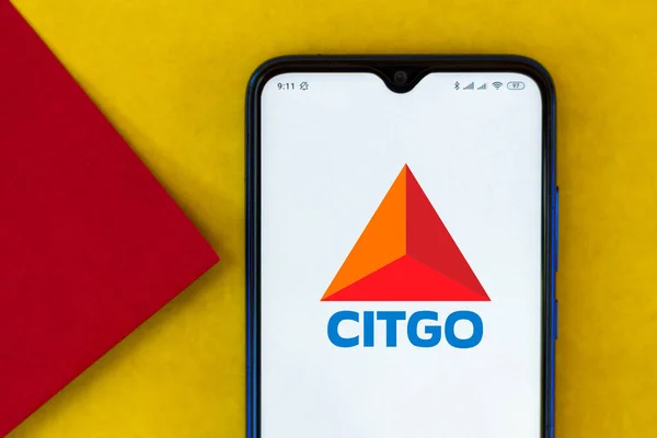 16. August 2020, Brasilien. Auf dieser Foto-Illustration ist das Logo der Citgo Petroleum Corporation auf einem Smartphone zu sehen — Stockbild August 2020 Brasilien Auf Dieser Foto Illustration Ist Das Logo — Stockfoto
