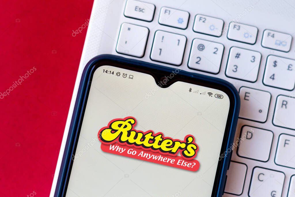August 16, 2020, Brazil. In this photo illustration the Rutter's logo seen displayed on a smartphone
