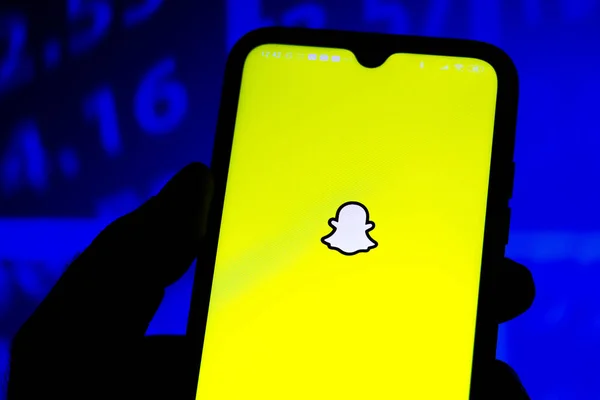 2020 Augusztus Brazília Ezen Fotó Illusztráció Snapchat Logó Látható Egy — Stock Fotó