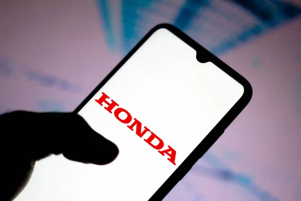 2020 Szeptember Brazília Ezen Fotó Illusztráció Honda Motor Company Logó — Stock Fotó