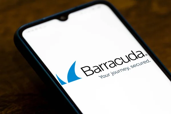 Eylül 2020 Brezilya Resimde Barracuda Networks Logosu Akıllı Telefondan Gösteriliyor — Stok fotoğraf