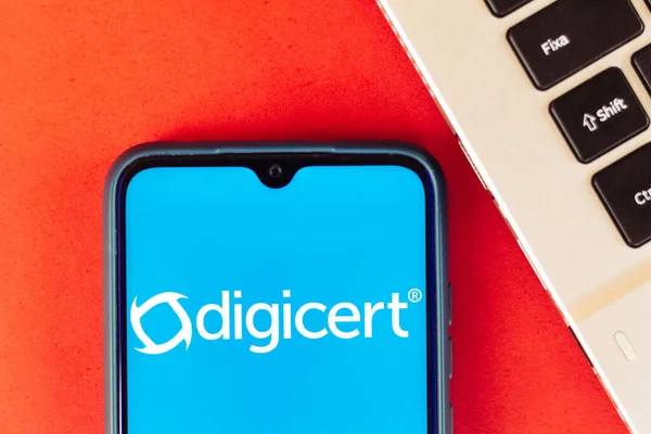 September 2020 Brazil Photo Illustration Digicert Logo Seen Displayed Smartphone — Stock Photo, Image