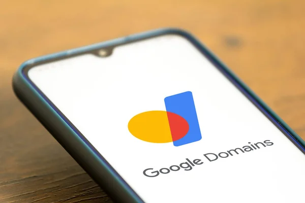 Września 2020 Brazylia Tej Ilustracji Zdjęcie Logo Google Domains Wyświetlane — Zdjęcie stockowe