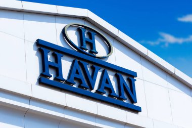 11 Eylül 2020, Brezilya. Dourados, Mato Grosso do Sul, Brezilya 'daki bir mağazanın cephesinde Havan logosu..