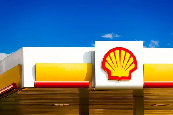 September 2020 Brazilië Het Logo Van Royal Dutch Shell Bij — Stockfoto