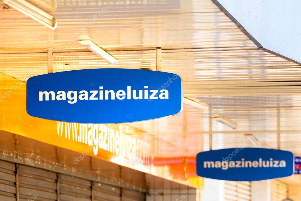 September 11, 2020, Brazil. The logo of Magazine Luiza at one of its stores in Dourados, Mato Grosso do Sul, Brazil