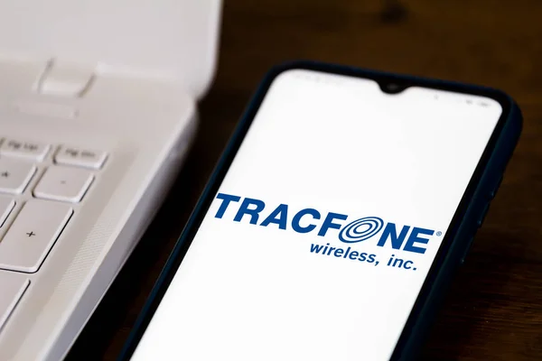 Сентября 2020 Года Бразилия Этой Иллюстрации Логотип Tracfone Wireless Показан — стоковое фото