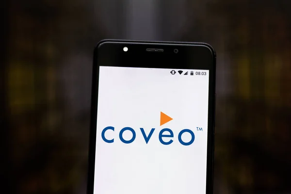 September 2020 Brazil Photo Illustration Coveo Logo Seen Displayed Smartphone — Stock Photo, Image